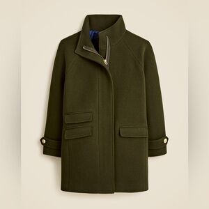 🆕 J.Crew Short Toscana Coat - Olive Heather - Sz 12